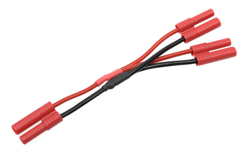 Y-kabel parallel 2mm goudstekker, silicone kabel 20AWG (1st) afbeelding