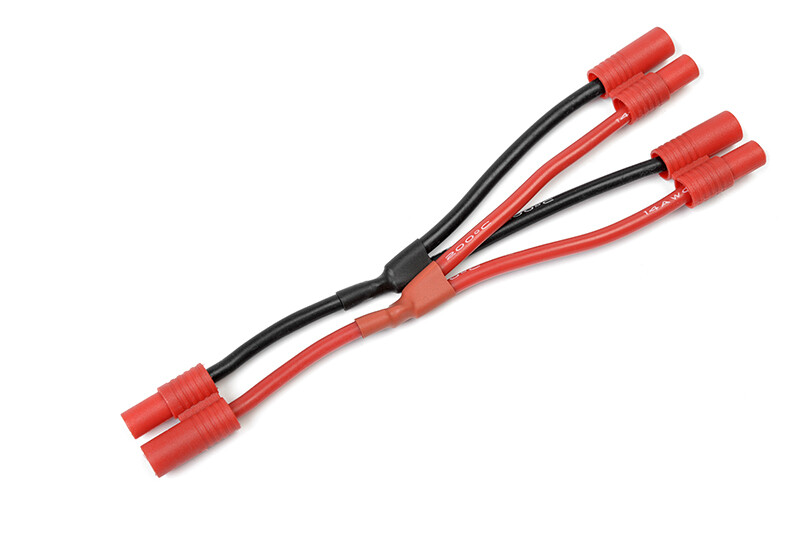 Y-kabel parallel 3.5mm goudstekker, silicone kabel 14AWG (1st) afbeelding