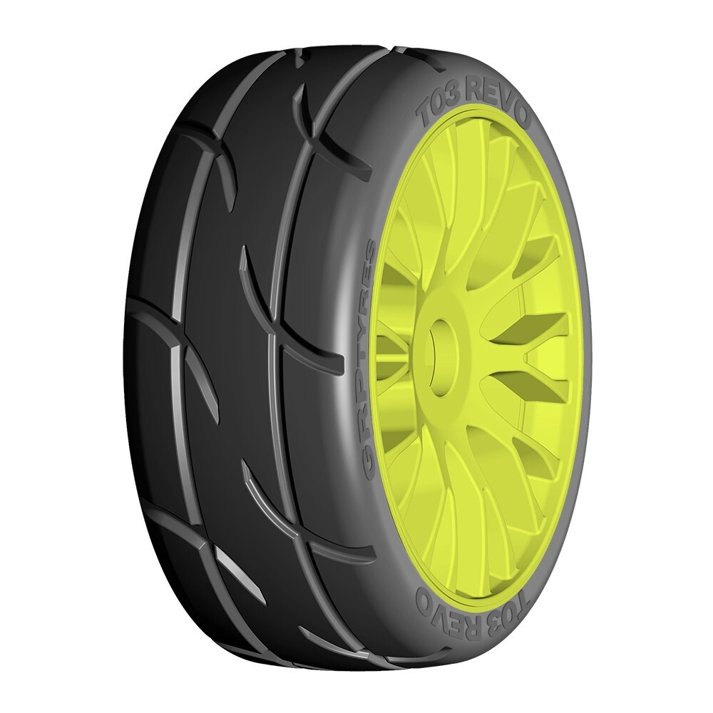 GRP GT T03 REVO - XM3 Soft - Mounted on New Flex Yellow Wheel - 1 Pair