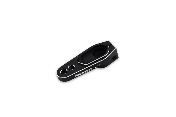 Aluminium servo hevel enkel, 15/19mm, Futaba (25T) - Zwart (totale lengte: 30mm)