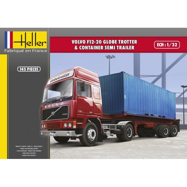 Heller 1/32 Volvo F12-20 & Container Semi Trailer