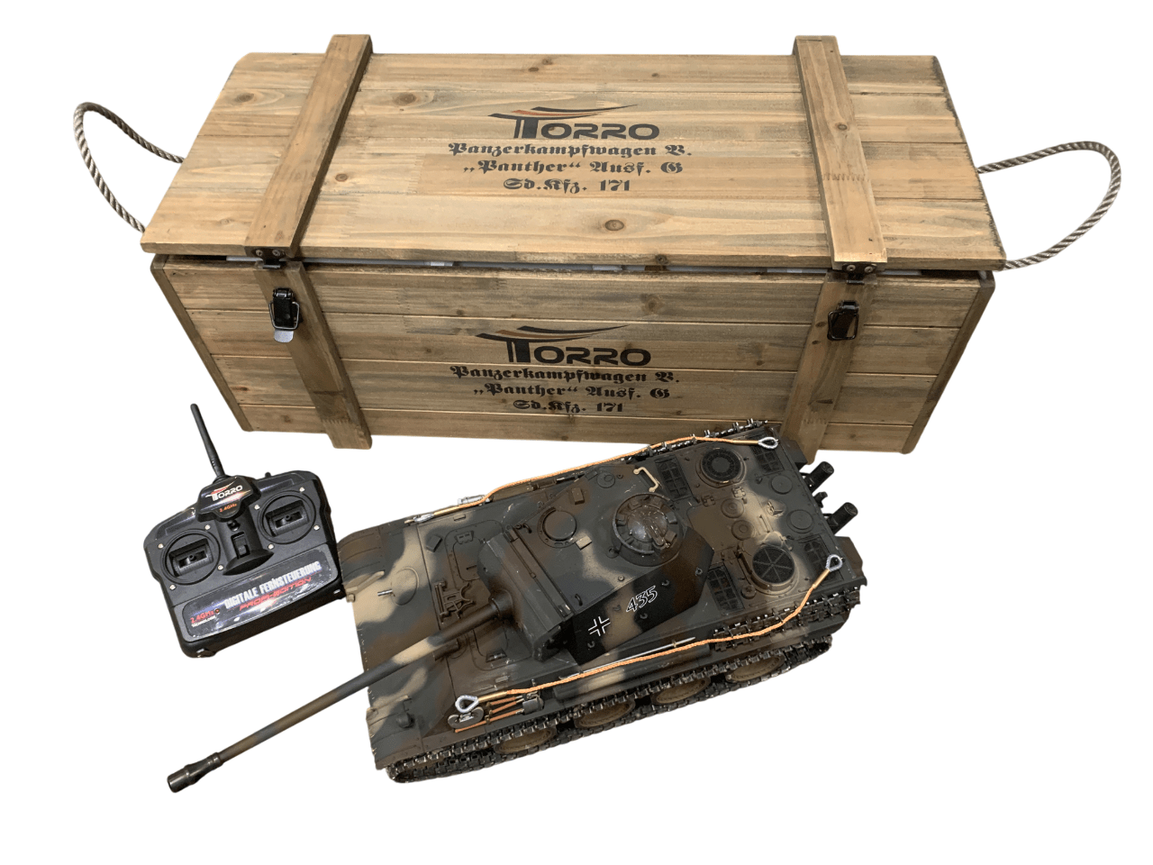 Tweedehands Torro 1/16 RC Panther G tarn BB Rauch in houten krat afbeelding