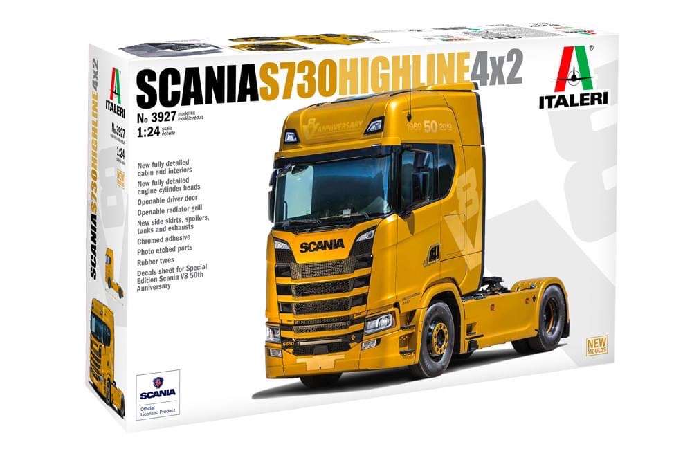 1:24 Italeri 3927 Scania S730 V8 Highline Truck 4x2 Plastic kit