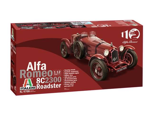 Italeri 1/12 Alfa Romeo 8C/2300 Roadster 110th Anniversary Edition afbeelding
