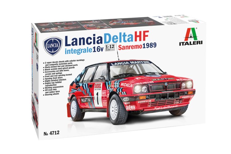 1:12 Italeri 4712 Lancia Delta HF Integrale Sanremo 1989 Car Plastic kit