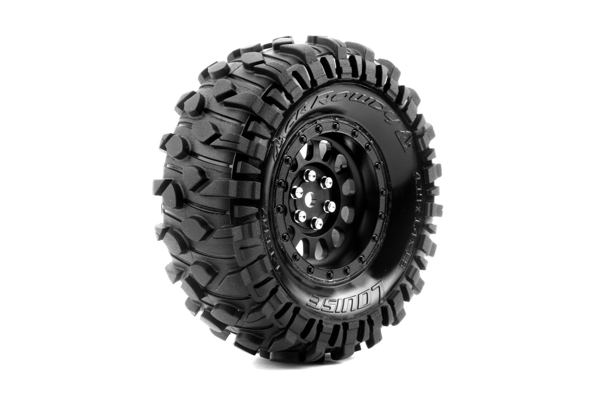 Louise CR Rowdy 1/10 Crawler Banden Set Op Zwarte 1.9'' Velgen Super Soft afbeelding