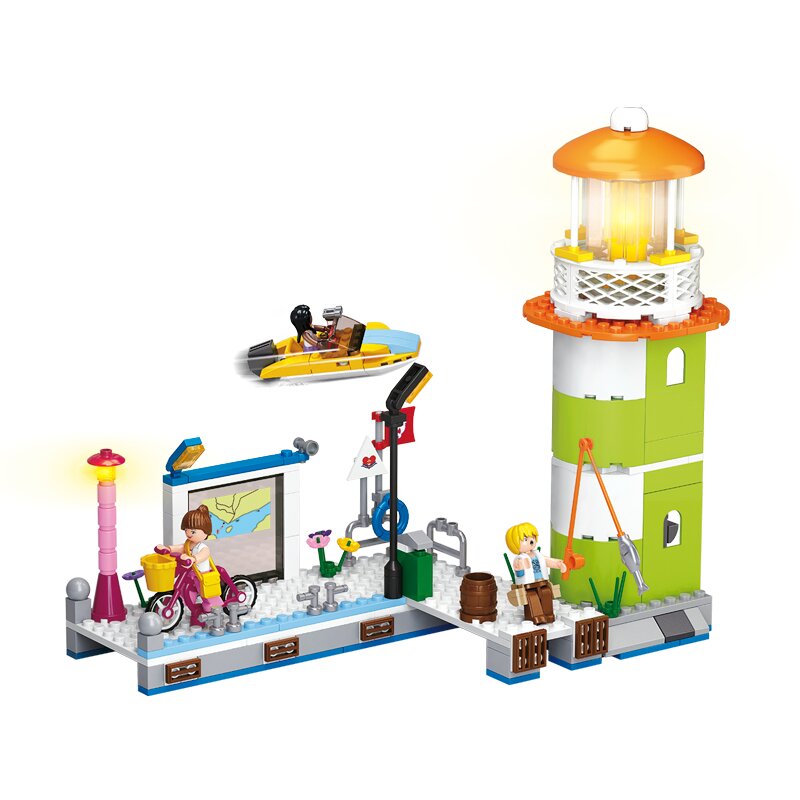 Sluban Lighthouse and Pier (Girl's Dream) bouwstenen set afbeelding