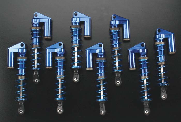 Integy MSR4 Shocks w/piggyback Blauw voor Traxxas E-Maxx/T-Maxx