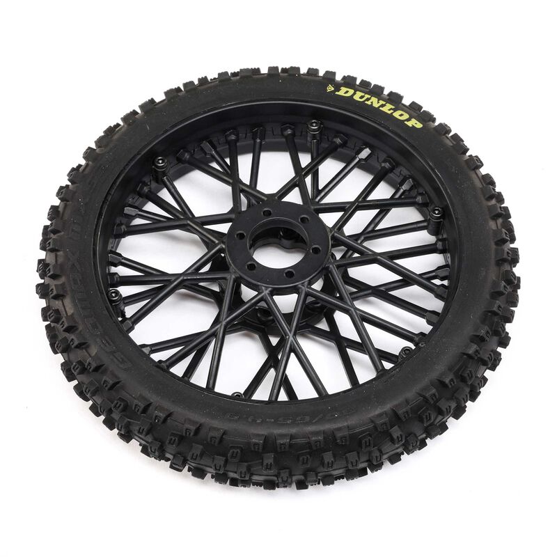 Losi - Dunlop MX53 Front Tire Mounted, Black: Promoto-MX (LOS46004)