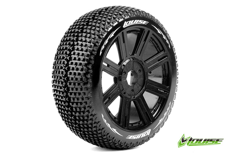 Louise B-TURBO Soft banden op zwarte spaakvelgen voor 1/8 buggy afbeelding