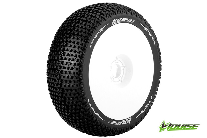 Louise B-TURBO Super Soft banden op witte disc velgen voor 1/8 buggy afbeelding
