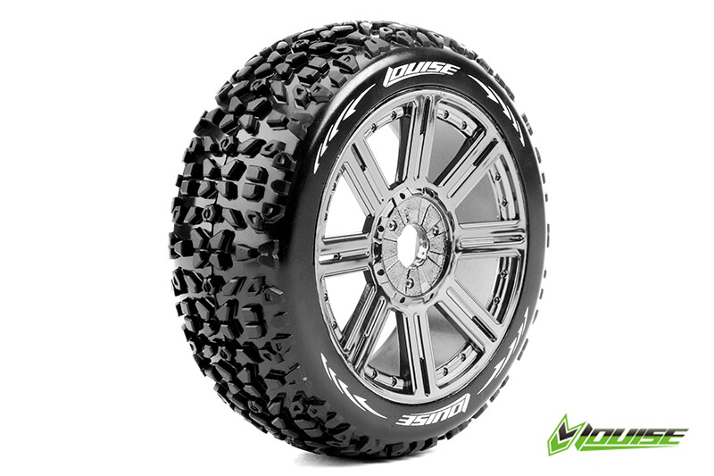 Louise B-MAZINGER Soft banden op black chrome spaakvelgen voor 1/8 buggy afbeelding