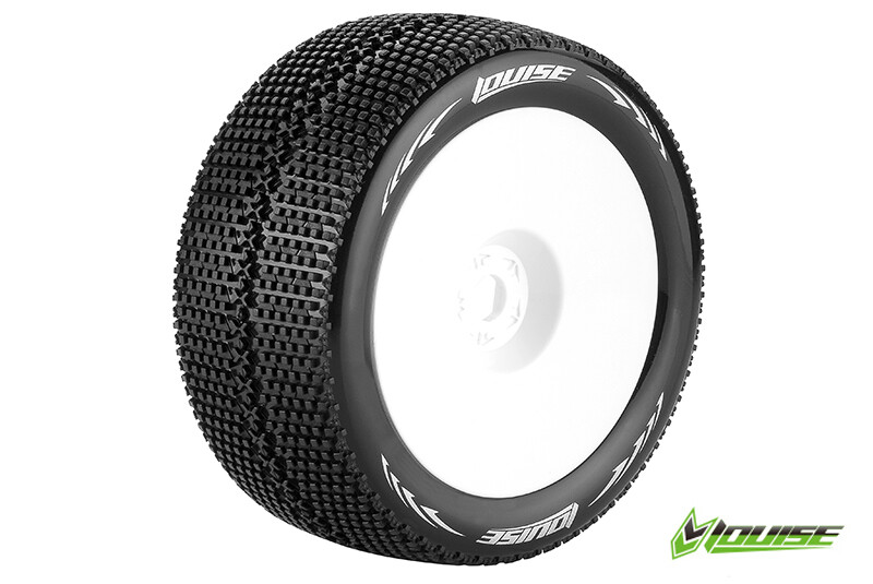 Louise T-TURBO Soft banden op witte disc velgen voor 1/8 truggy - 0 offset afbeelding