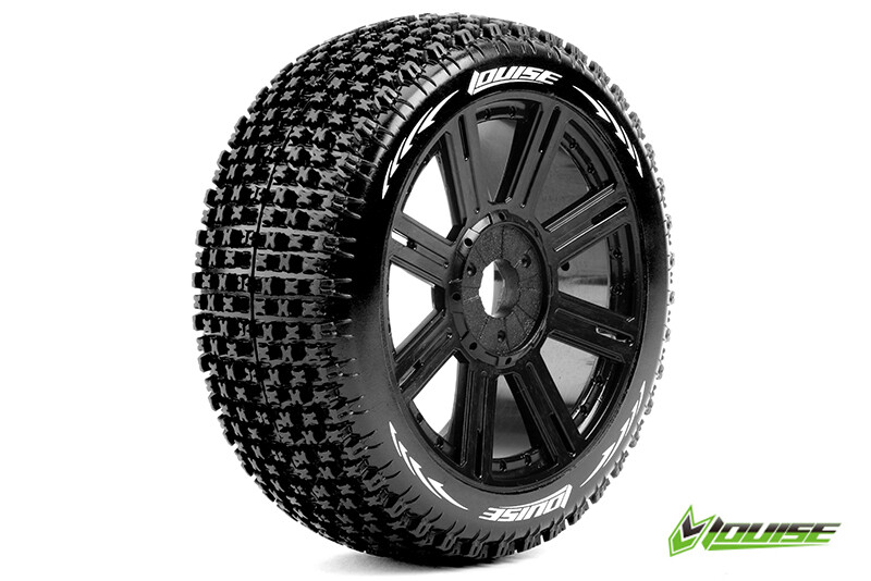 Louise B-PIRATE Super Soft banden op zwarte spaakvelgen voor 1/8 buggy afbeelding