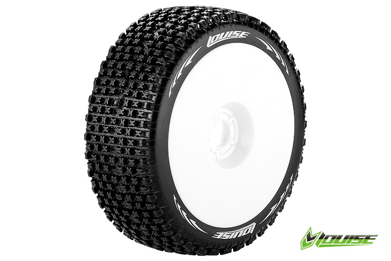 Louise B-PIRATE Super Soft banden op witte disc velgen voor 1/8 buggy afbeelding