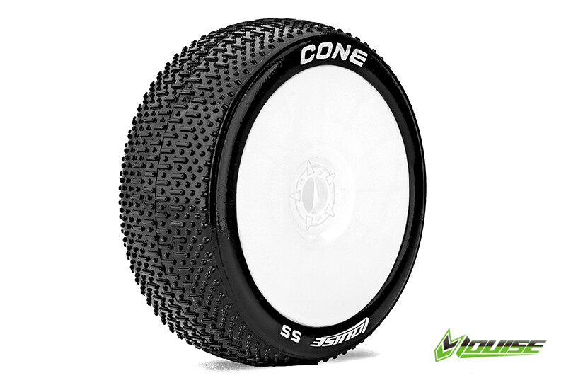 Louise B-CONE Super Soft banden op witte disc velgen voor 1/8 buggy afbeelding