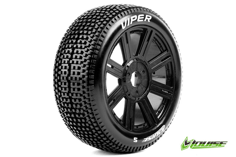 Louise B-VIPER-JA Soft banden op zwarte spaakvelgen voor 1/8 buggy afbeelding