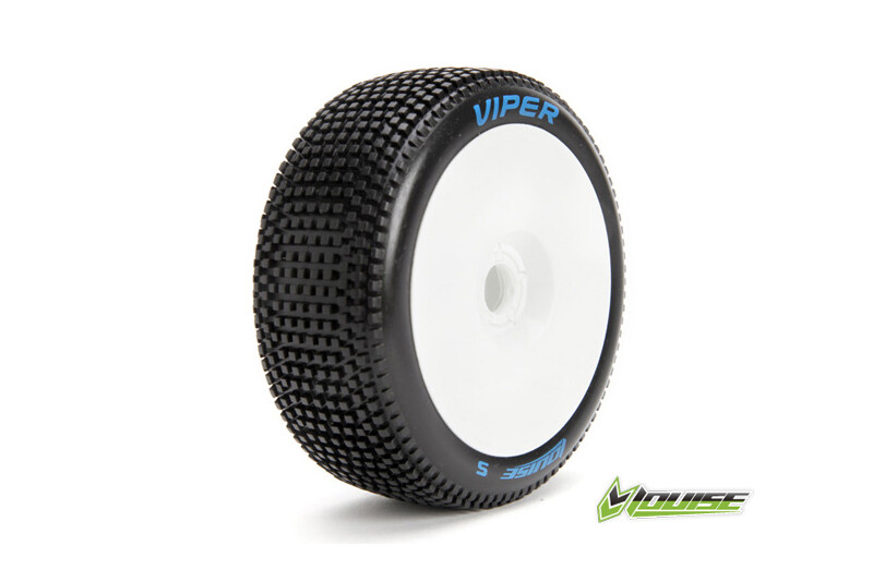 Louise B-VIPER-JA Super Soft banden op witte disc velgen voor 1/8 buggy afbeelding