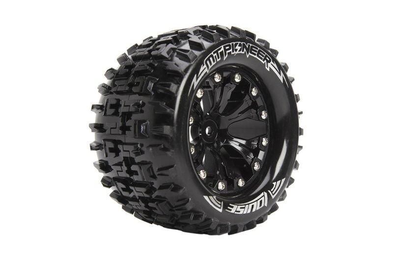 Louise - MT-Pioneer- 1/10 banden op 2.8" bead-lock velgen Zwart - Hex 14mm afbeelding