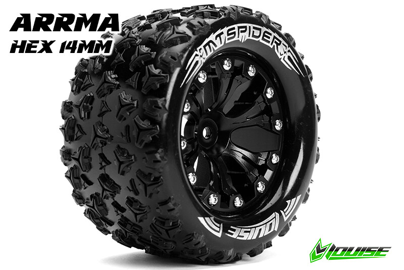 Louise MT-SPIDER Soft Banden op 2.8" Velgen Zwart - Hex 14mm (electro 4WD: FR/RR) afbeelding