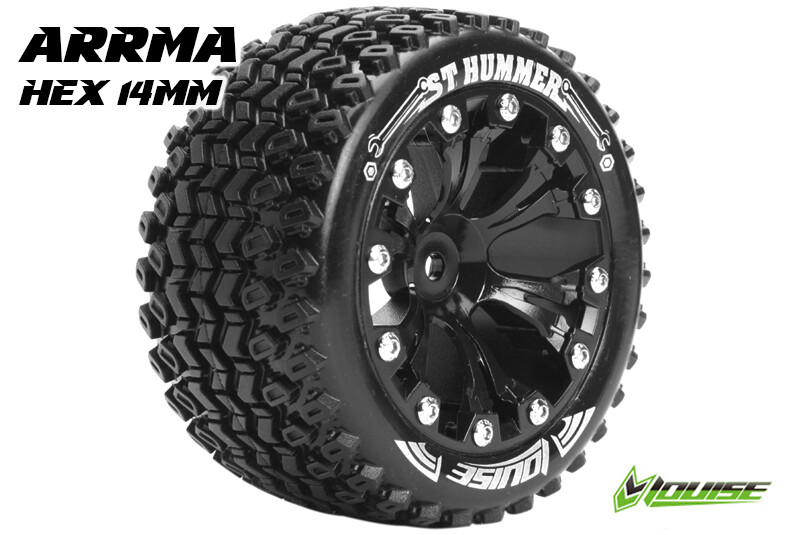 Louise ST-HUMMER Soft Banden - 2.8" Velgen Black Chrome - Hex 14mm (electro 4WD: FR/RR) afbeelding