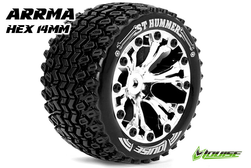 Louise ST-HUMMER Soft Banden - 2.8" Velgen Zwart - Hex 14mm (electro 4WD: FR/RR) afbeelding