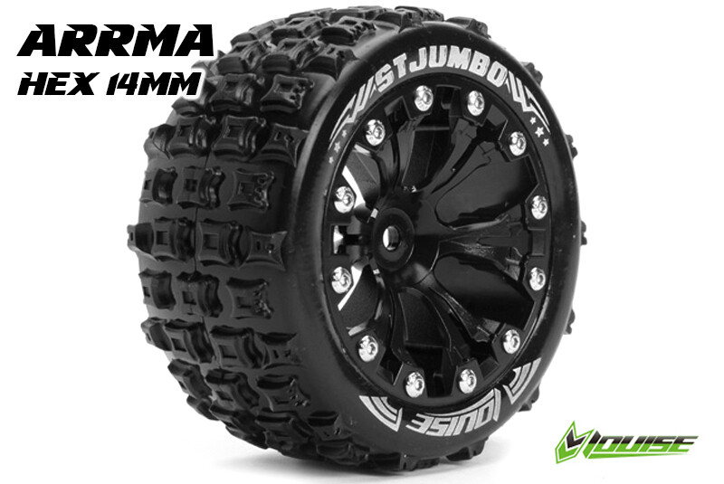 Louise ST-JUMBO Soft Banden - 2.8" Velgen Black Chrome - Hex 14mm (electro 4WD: FR/RR) afbeelding