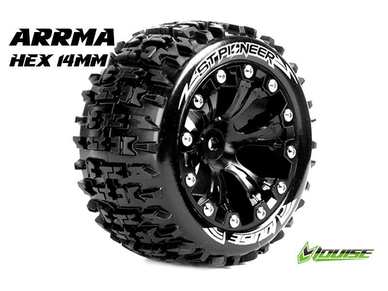Louise ST-PIONEER Soft Banden - 2.8" Velgen Black Chrome - Hex 14mm (electro 4WD: FR/RR) afbeelding