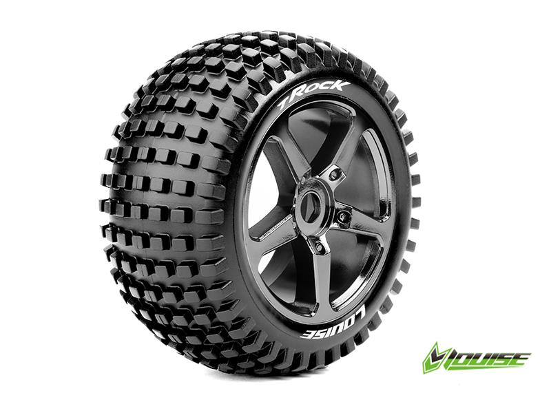 Louise T-ROCK Soft banden op black chrome velgen voor 1/8 Truggy - 0 offset afbeelding