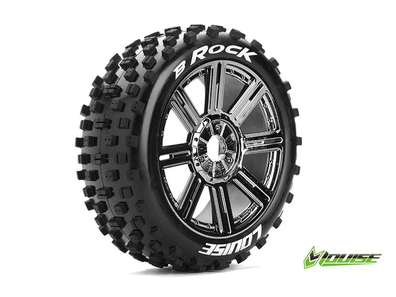 Louise B-ROCK Soft banden op black chrome spaakvelgen voor 1/8 buggy afbeelding