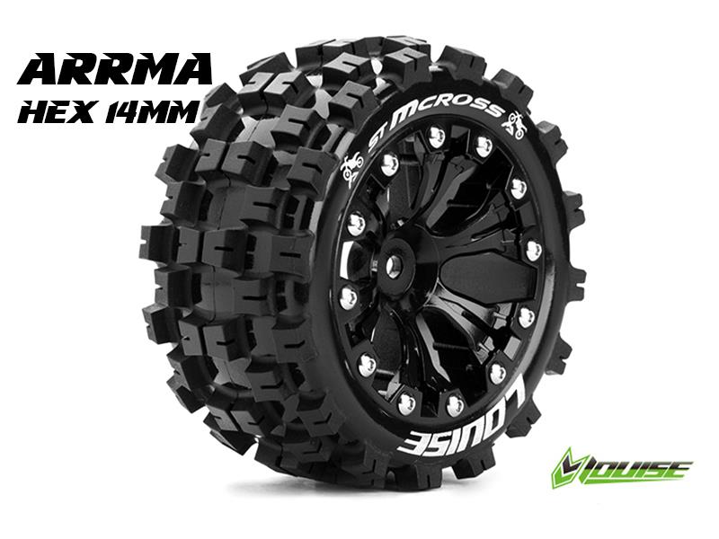 Louise ST-MCROSS Soft Banden - 2.8" Velgen Black Chrome - Hex 14mm (electro 4WD: FR/RR)