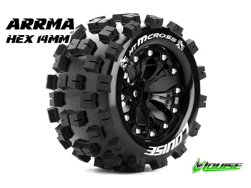 Louise MT-MCROSS Soft Banden - 2.8" Velgen Black Chrome - Hex 14mm (electro 4WD: FR/RR)