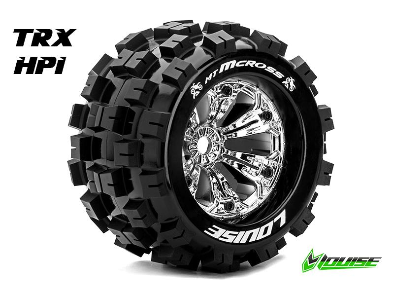 Louise MT-MCROSS Medium banden op chrome velgen voor 1/8 MT - 0 offset
