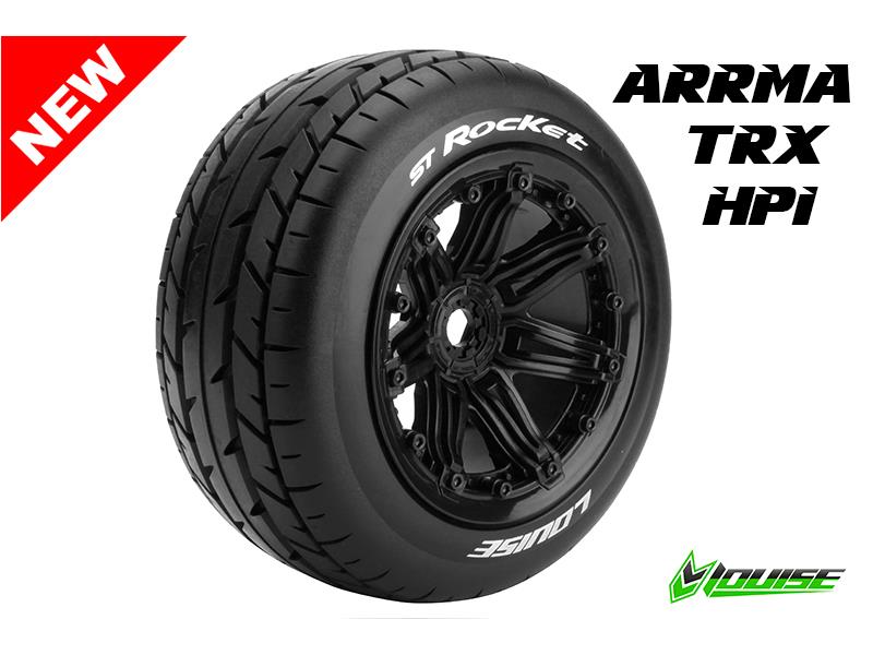 Louise ST-ROCKET Soft banden op zwarte velgen voor 1/8 Stadium Truck - 0 offset afbeelding
