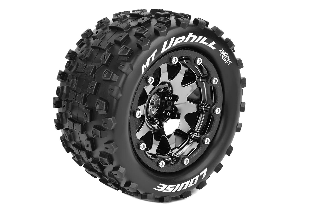 Louise MT-Uphill - MFT 1/10 banden op 2.8" bead-lock velgen black/chrome - 1/2" Offset - Hex 12mm afbeelding