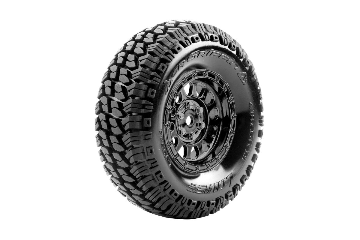 Louise CR Griffin 1/10 Crawler banden set op black chrome 1.9'' velgen Super Soft afbeelding