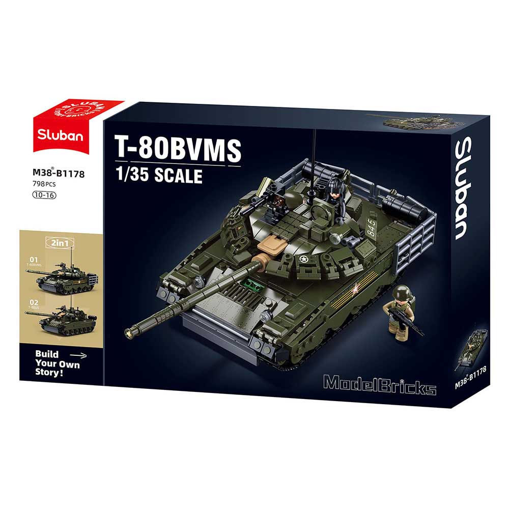 Sluban - M38-B1178 Army Tank | City defender modelbouw bouwpakketten | Classic creator autos’s | Technische ideas speelgoed voor kinderen & volwassenen | 798 bouwstenen (compatibel