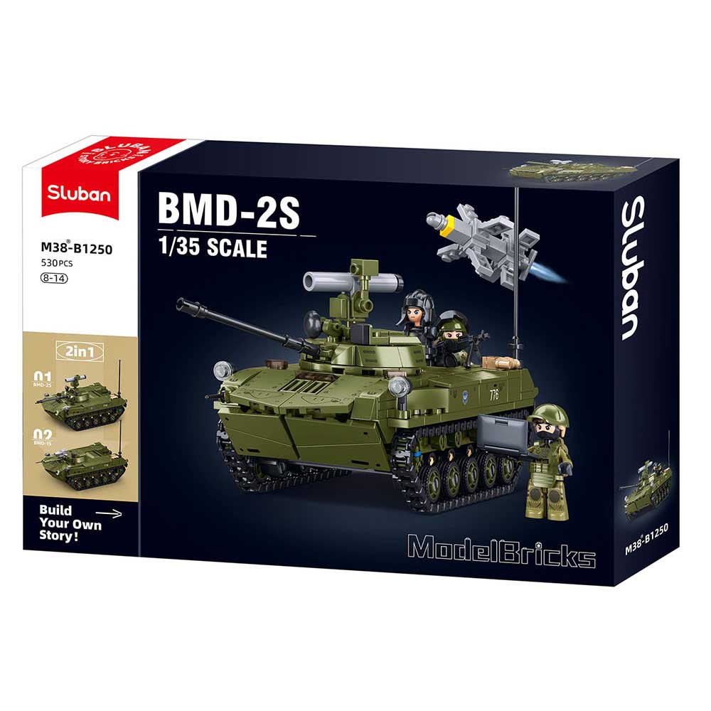 Sluban - Modelbricks tank BMD-2S, Sluban 1250, Bouwblokken,