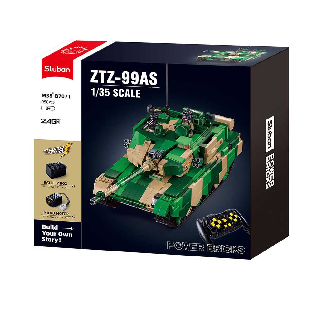 Sluban - M38-B7071 ZTZ-99AS RC Tank | Radiografisch bestuurbare auto | City defender modelbouw bouwpakketten | Classic creator autos’s | Technische ideas speelgoed voor kinderen &