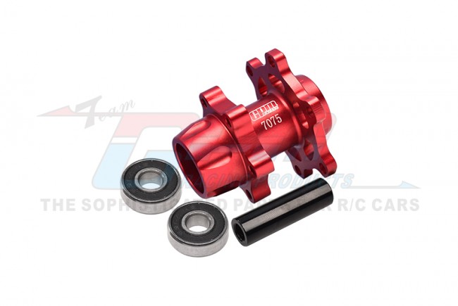 GPM - Aluminium 7075-T6 Motorcycle Front Wheel Hub Hex - rood - Losi 1/4 Promoto-MX
