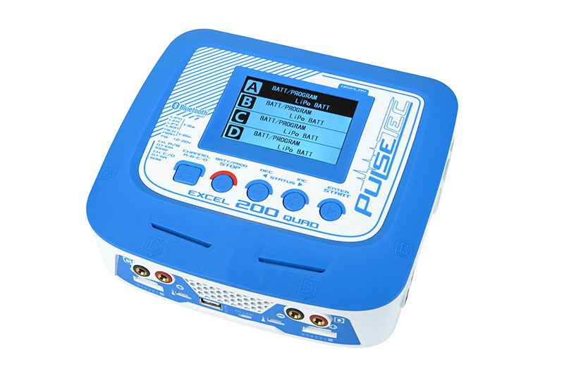 Pulsetec Excel 200 Quad lader (LiFe, LiIon, LiPo, LiHV, NiMH, NiMH, NiCd en PB)