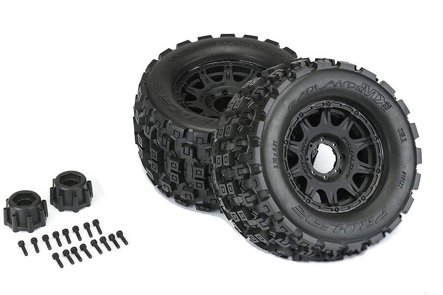 Proline Badlands MX38 3.8" Set Banden (2 Stuks) Op Rapid 8x32 Verwijderbare Hex Velgen (PL10127-10)