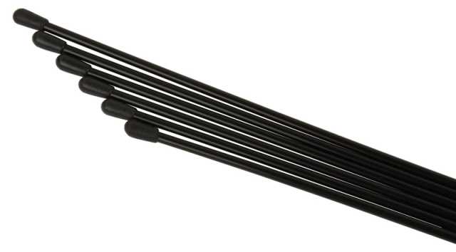 Antenne rietjes met dopjes (6 stuks) - Zwart