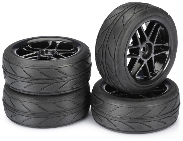 Absima onroad banden op 6-Spaaks velgen - Zwart afbeelding