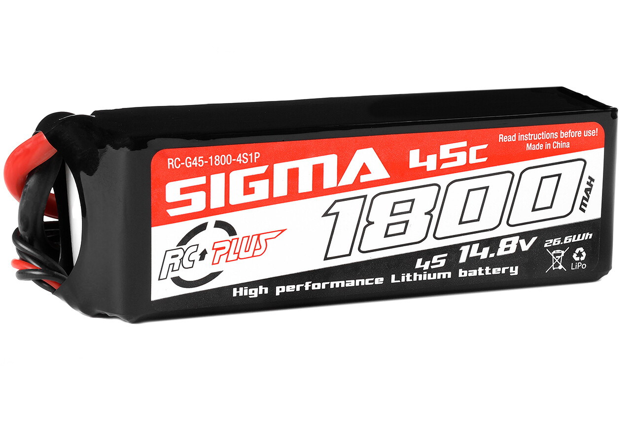 RC Plus Lipo 45c 14.8 volt 1800mah met XT60 stekker afbeelding