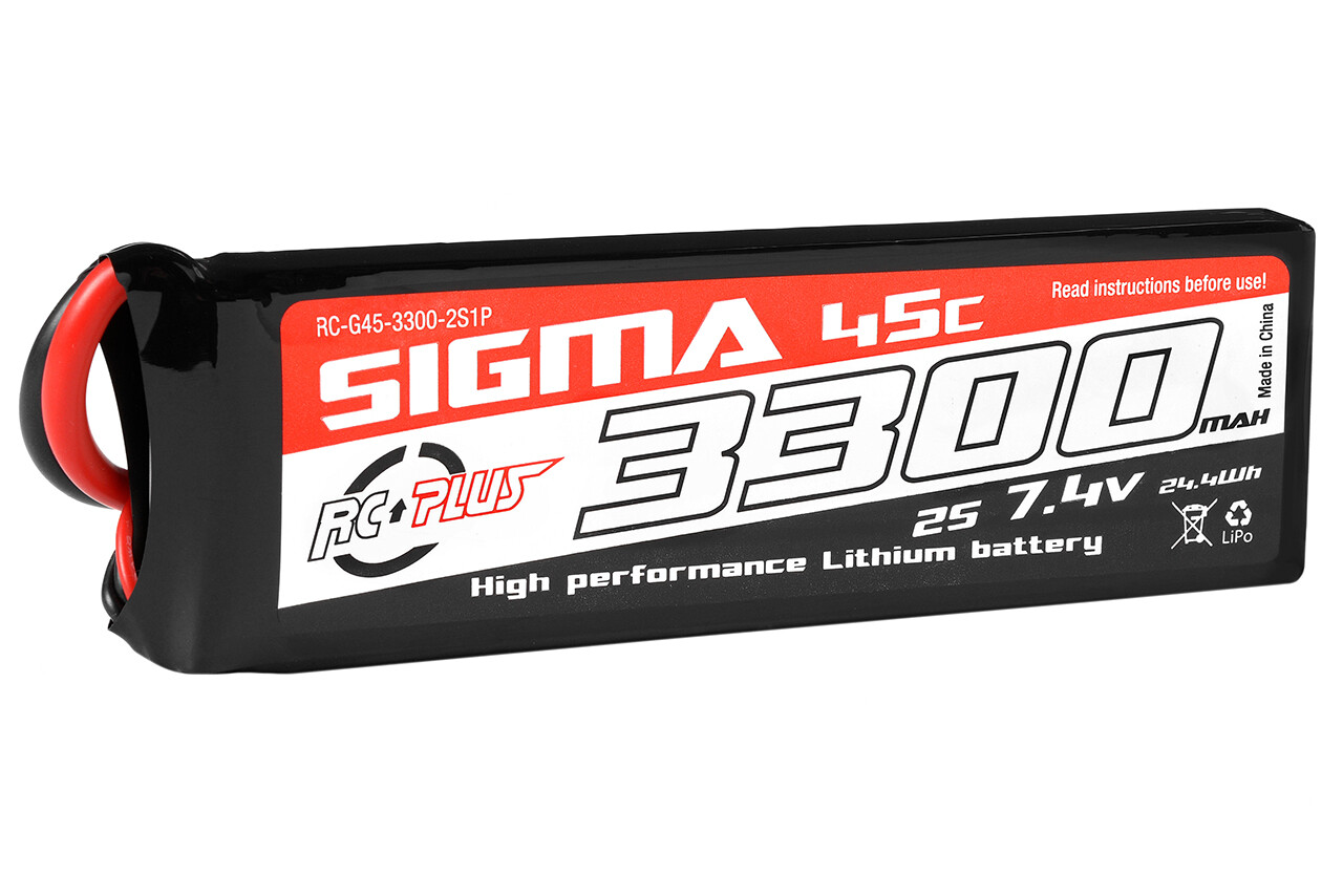 RC Plus Lipo 45c 7.4 volt 3300mah met XT60 stekker afbeelding