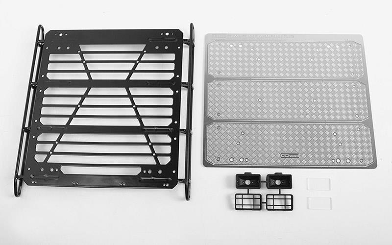 RC4WD Command Roof Rack w/ Diamond Plate & 2x Square Lights for Traxxas Mercedes-Benz G 63 AMG 6x6 (Style B) (VVV-C1003) afbeelding