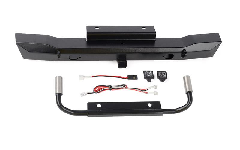 RC4WD Eon Metal Rear hitch Bumper w/LED and Dual Exhaust for Axial SCX6 JEEP Wrangler JLU (VVV-C1303) afbeelding