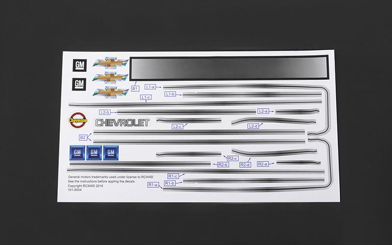 RC4WD Chevrolet Blazer Decal Sheet Set for Chevy Blazer Body (Z-B0123) afbeelding