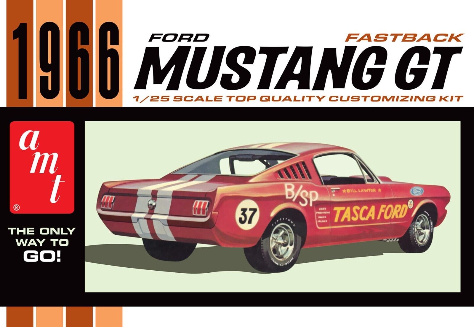 1:25 AMT 1305 1966 Ford Mustang Fastback 2+2 Plastic kit